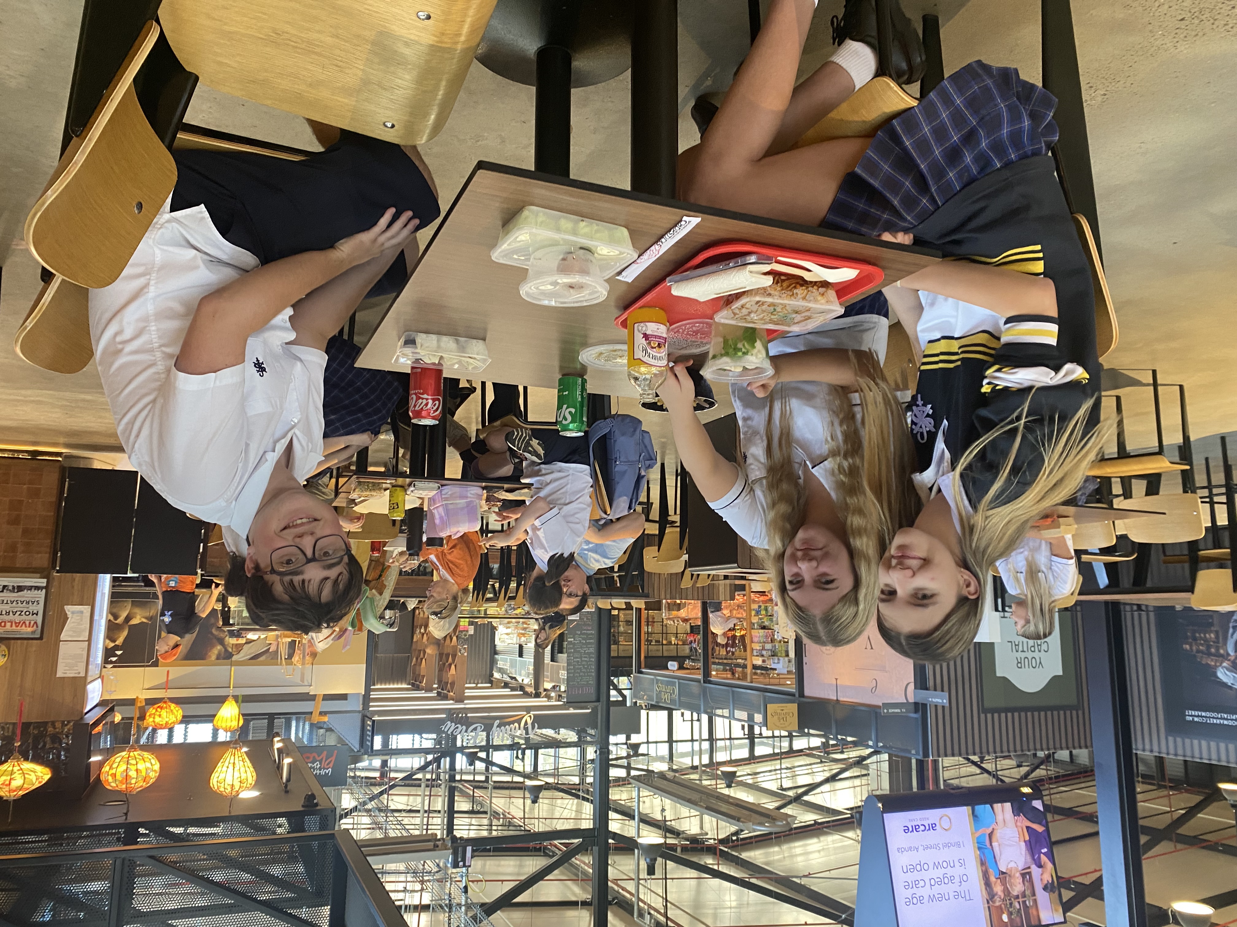 SFX students of all abilities enjoying lunch